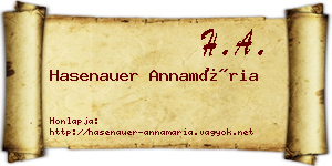 Hasenauer Annamária névjegykártya