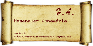 Hasenauer Annamária névjegykártya